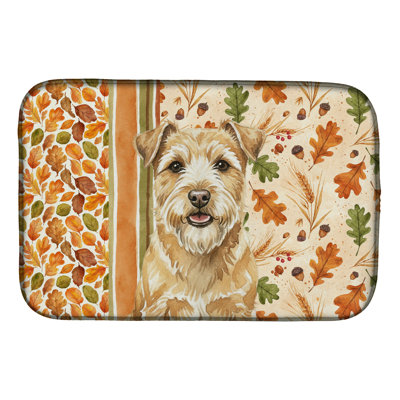 Wheaten Norfolk Terrier Heirloom Fall Dish Drying Mat