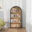 Bibliothèque arquée à 4 niveaux, bibliothèque arquée de 43 po de hauteur avec tablettes de rangement