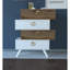 Table de chevet 4 tiroirs Paradis / blanc / noyer