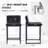 24'' Counter Height Bar Stool with Metal Legs Set of 1-122485860