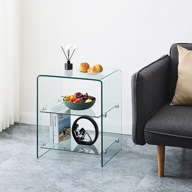 Table de salon d'extérieur en verre transparent - Entraînement confortable et élégant à la flexibilité trempée