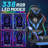Hoffree Massage Ergonomic Gaming Chair with Bluetooth Speakers and RGB LED Lights-100105950