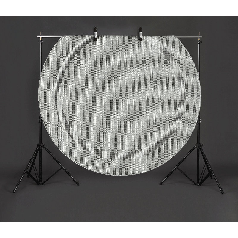 Hattchet Grey Rug, Round 120cm