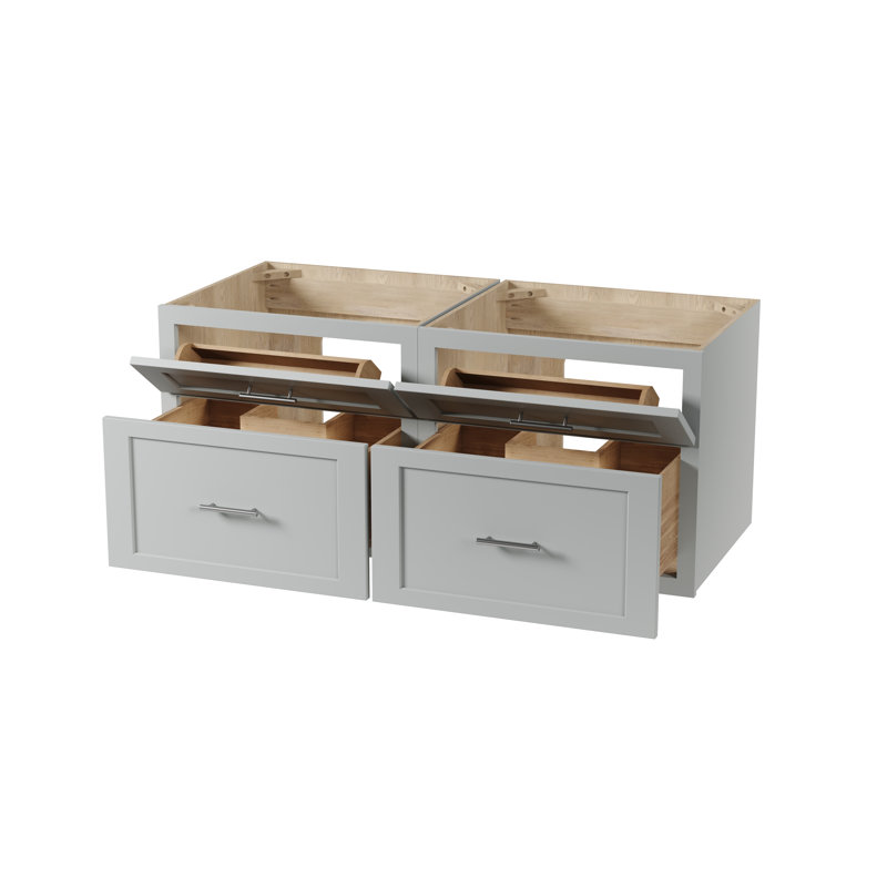 Ensemble de meuble-lavabo mural flottant double 48 po Disar, Gris