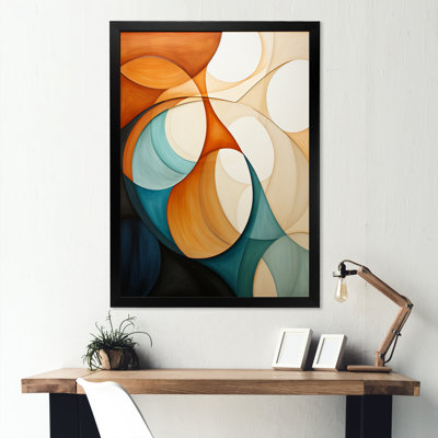 «Inchara Orange Mid Century Organic Harmony I - Abstract Midcentury», reproduction d'art sur toile