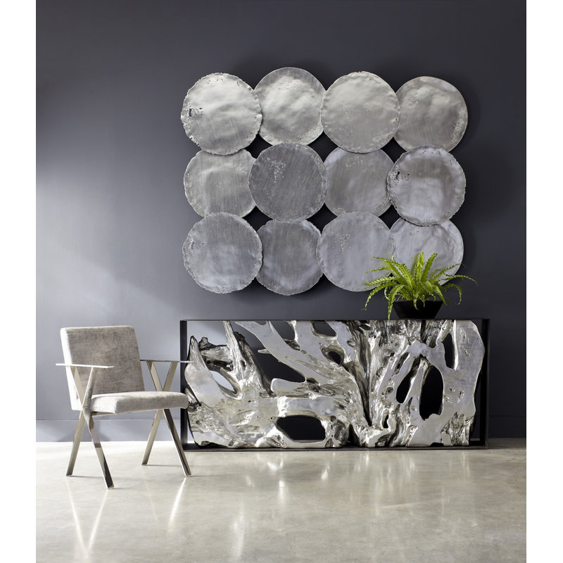 Ensemble de 4 décorations murales galvanisées, Argent