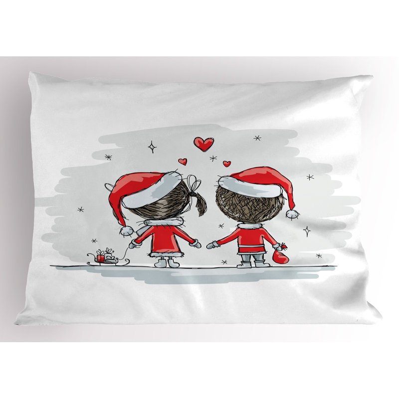 Ensemble de 2 taies décoratives de Noël Ambesonne rouge et blanc Ambesonne, H 20 po x l 26 po