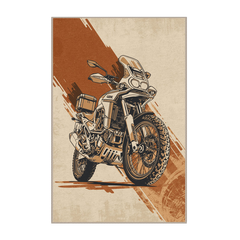 Tapis beige moderne lavable à la machine Potts Adventure, 2 pi x 3 pi