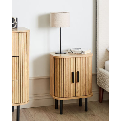 Wiggins 40cm W Solid + Manufactured Wood Bedside Table