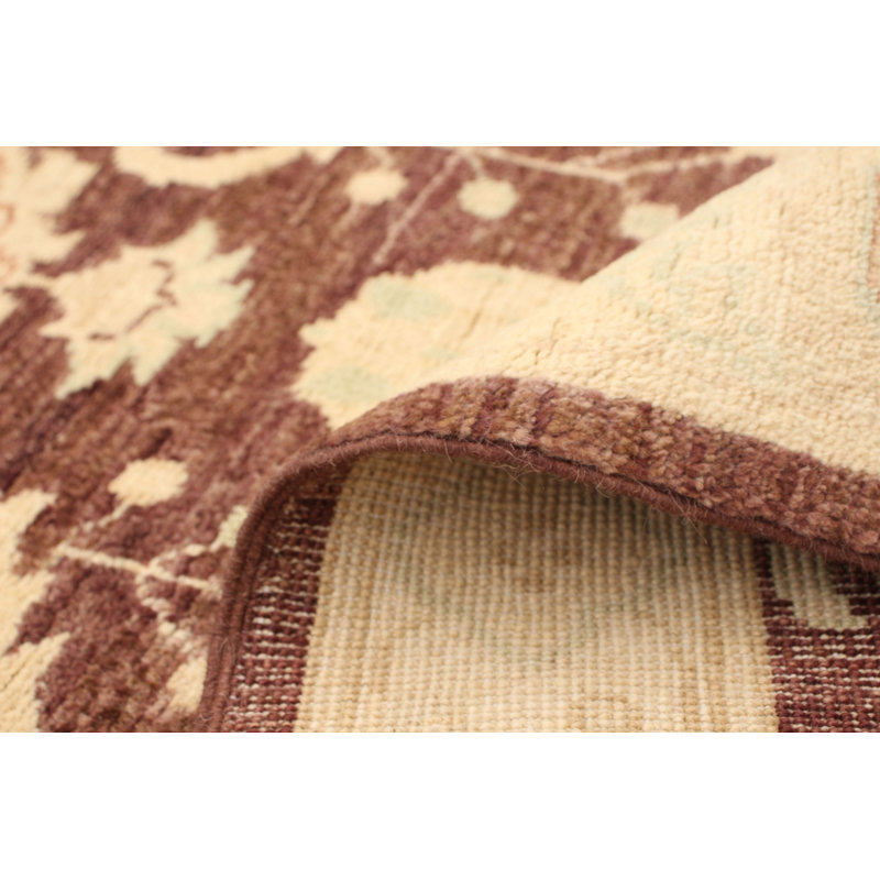 Tapis de couloir en laine noué à la main de conception unique noué à la main New Age 2 pi 8 po x 9 pi 8 po Tapis décoratif beige
