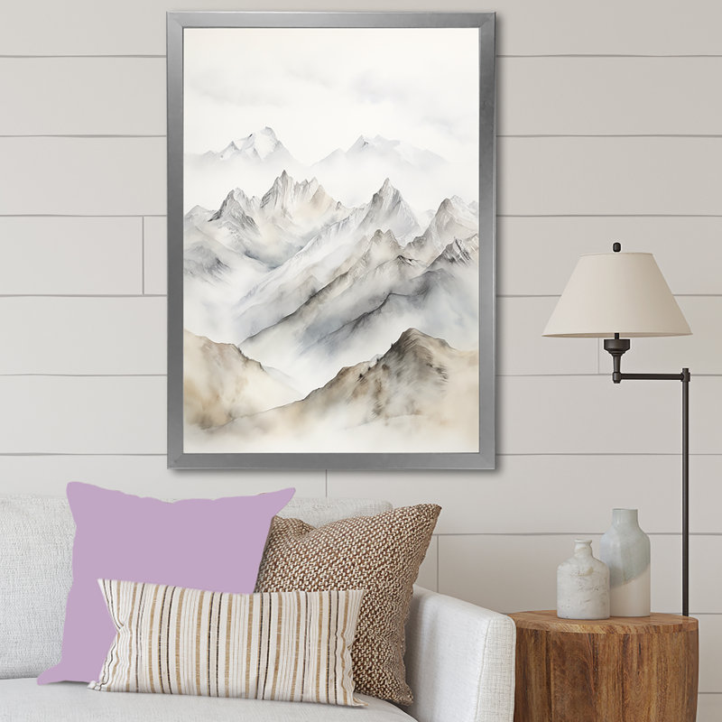 Mountain Silent Beauty IV, H 32 po x l 16 po x P 1 po, Cadre simple argenté