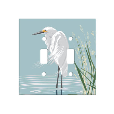Plaque murale blanche à 2 interrupteurs à bascule Egret