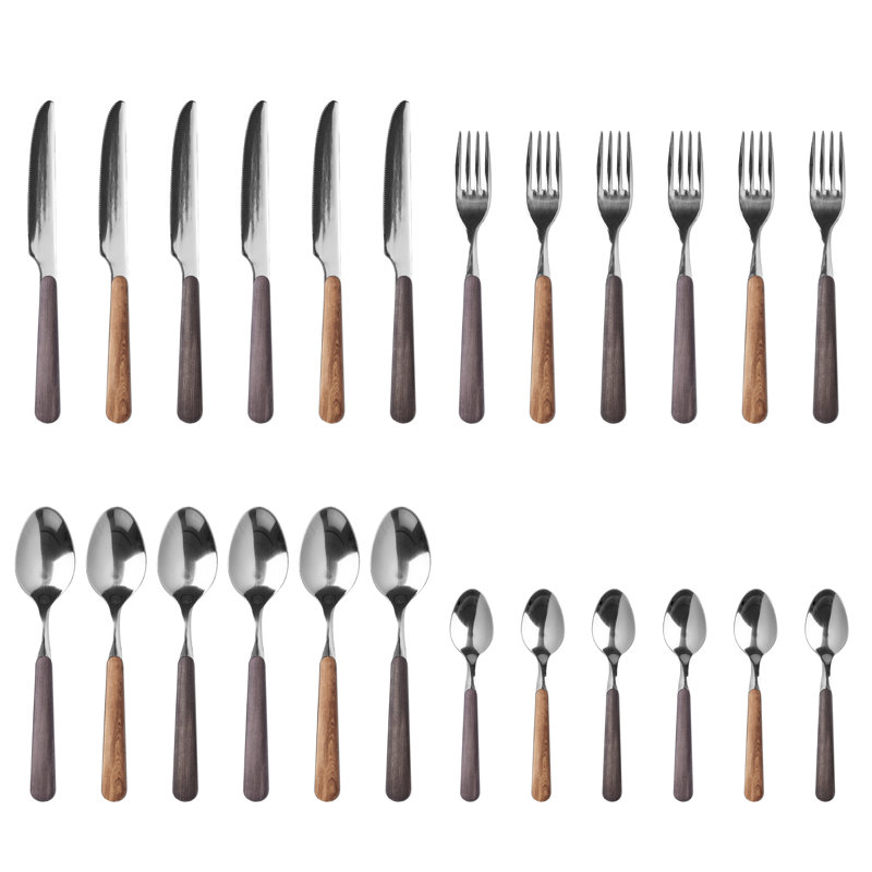 Minehead 24 Piece 18/10 Stainless Steel Cutlery Set, Service for 6