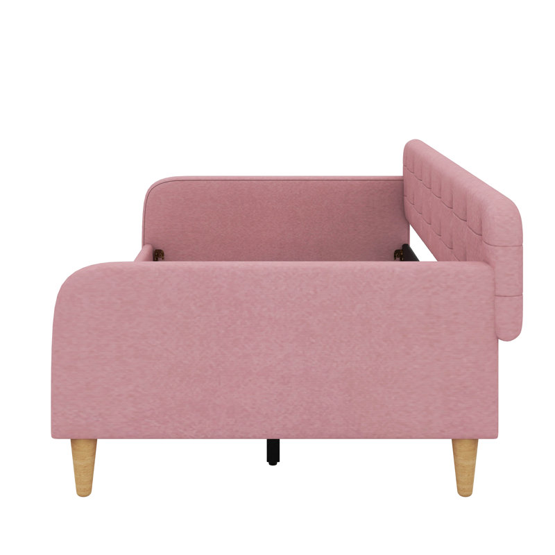 Upholstered Daybed With 4 Support Legs, Rubine, Twin