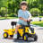 Licensed Caterpillar Kids Ride On Tractor With Removable Trailer Horn & Engine Sounds Led Lights