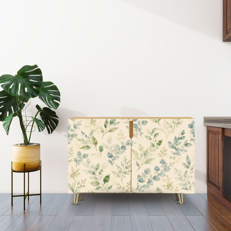 Buffet avec rangement et aquarelle de luxe avec 2 portes pour le salon et la cuisine