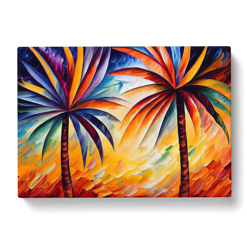 Palm Tree Painting Vol.5 Abstract - Wrapped Canvas Print, 35cm H x 50cm W x 3cm D