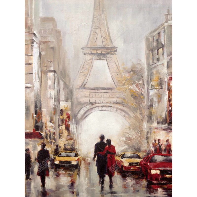 Toile occupée de la rue de Paris | Décoration de chambre à coucher Tour Eiffel