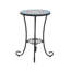 Table d'appoint de patio avec tablette, bleu + noir