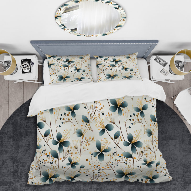 Ensemble de housse de couette Minimalist Botanics I - Plants, Housse de couette pour grand lit et 2 taies décor