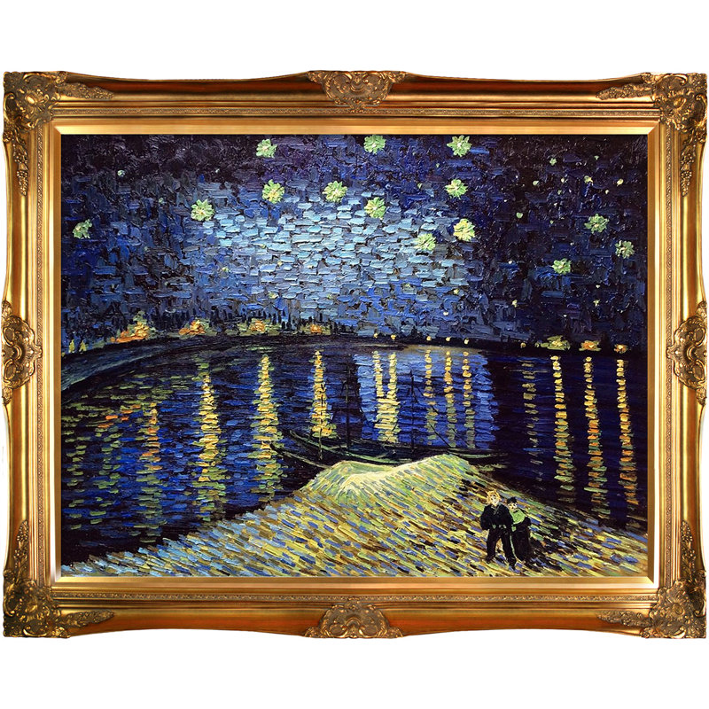 « starry night over the rhone » par vincent van gogh, reproduction d’image sur toile, H 38 po x l 48 po x P 2 po