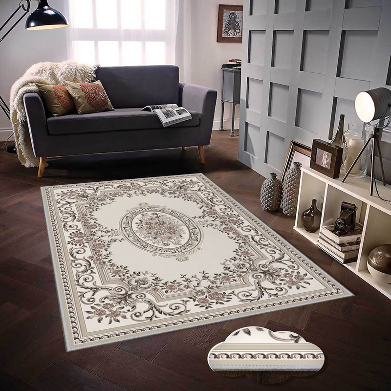 Luxurious 3D Printed Woven Carpet, 55.1 x 86.6 inches | 100% Polyester, Antibacterial, Machine Washable | Non-Slip PVC Felt Dot Underside, 0.3 in Pile Height | Perfect for Living Room, Bedroom & Home Decor