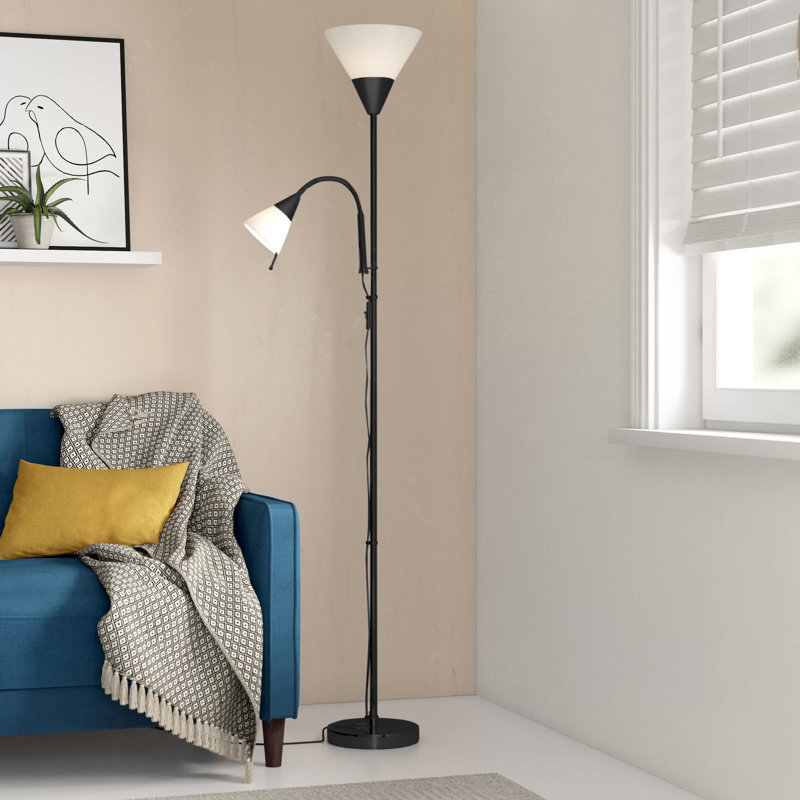Estela 180cm Uplighter Floor Lamp, Black