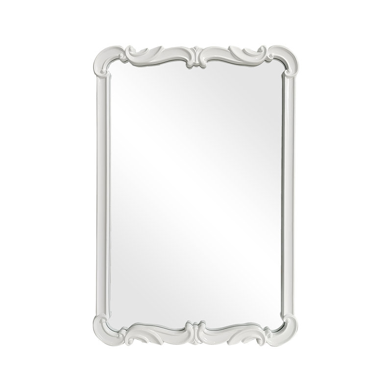 Asbille Glossy White Wall Mirror, White