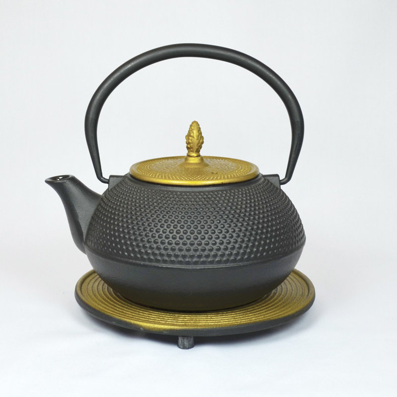 Cloelia 1.2 L Stovetop Safe Teapot, Black/Yellow