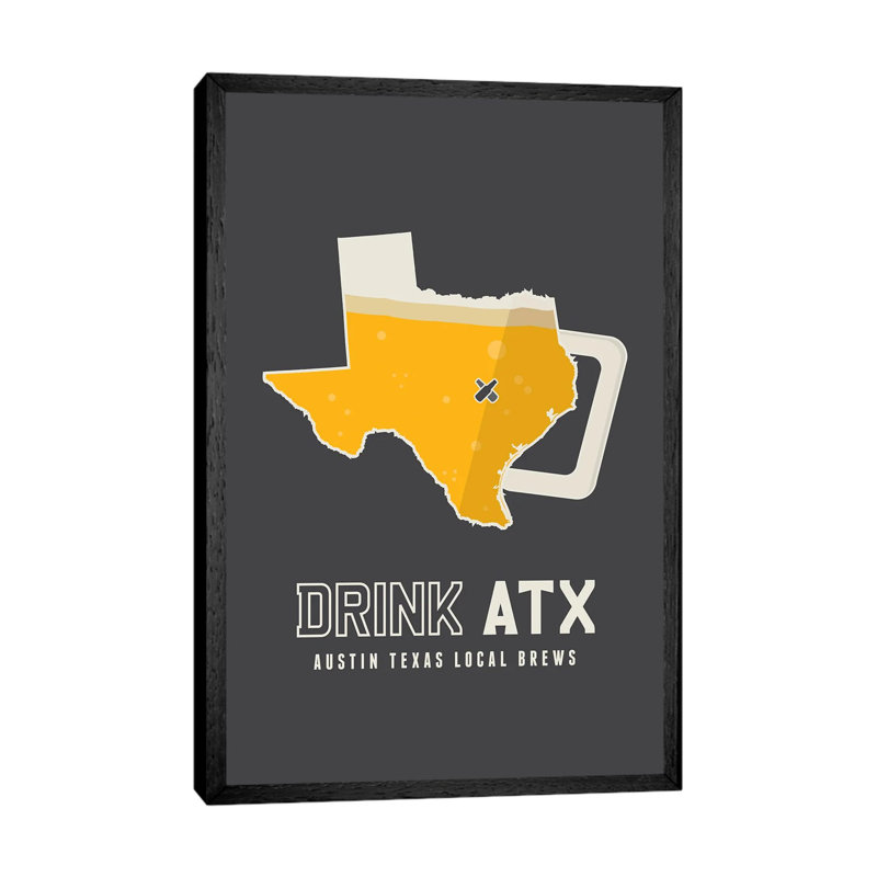Drink ATX, Austin Beer by Benton Park Prints - Single Picture Frame Rectangle Print on Canvas, 101.6 cm H x 66.04 cm W