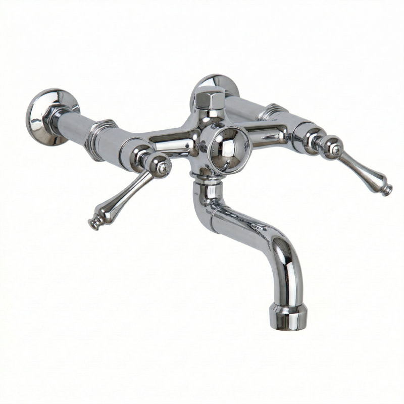 Traditional Wall Mount Tub Faucet with Lever Handles by Strom Living, Chrome