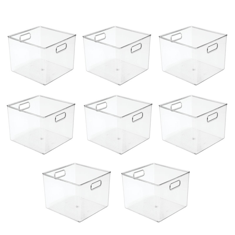 mDesign Art and Craft Plastic Storage Organizer Bin with Handles, Clear, 8