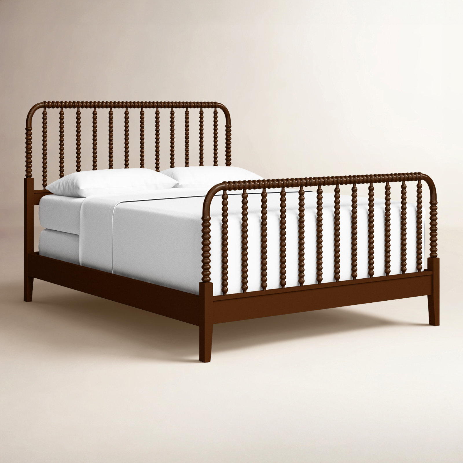 Louisa Solid Wood Spindle Bed, Queen, Coffee
