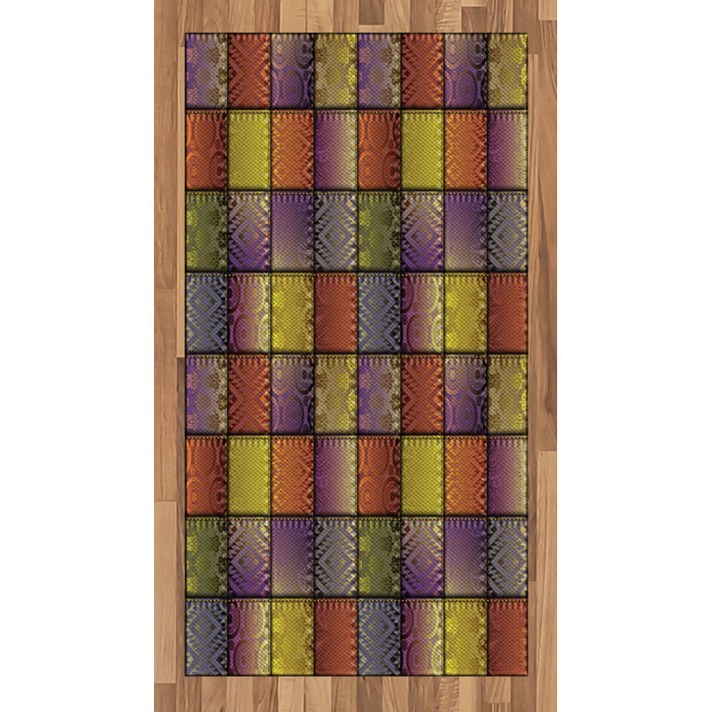 Colorful High Density Long Fiber Poly Threads Decorative Area Rug Carpet, Rectangle 2'7" x 5'