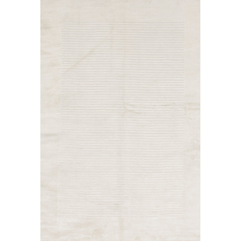 Hand-Knotted High-Quality Ivory Area Rug