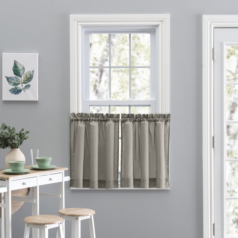 Ellis Tailored Cafe Curtain, 56" W x 30" L, Gray