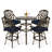Waverley Round 4 - Person 35.38" Long Aluminum Bar Height Dining Set, Navy-2067325210