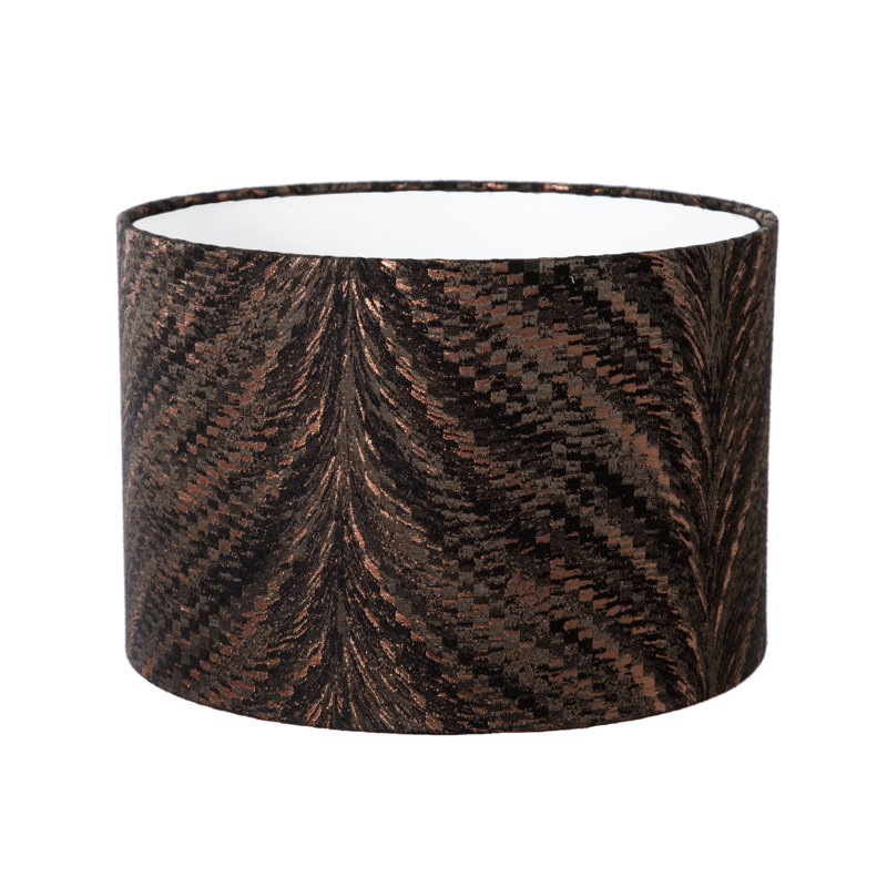 Silk Drum Lamp Shade ( Screw On ), 20cm H x 30cm W x 30cm D, Bronze