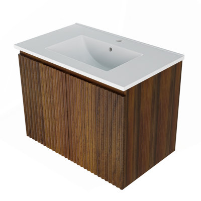 Armoire murale pliante en chêne 30 pouces avec évier crème - Installation brevetée en 1 minute, peu encombrante et facile à assembler, style moderne