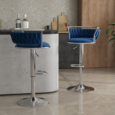 Ginko Swivel Upholstered Adjustable Height Counter Stool with Metal Frame