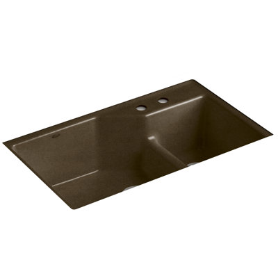 Indio® 33" L x 21.125" W Double Basin Undermount Kitchen Sink with Accessories