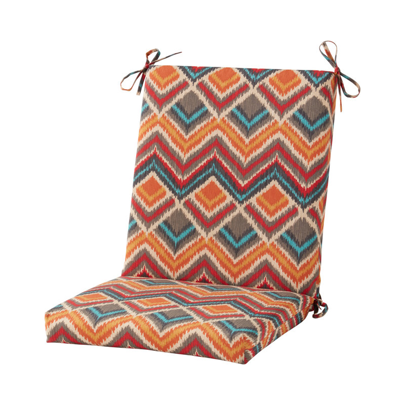 High Back Dining Chair Pad, Surreal Chevron