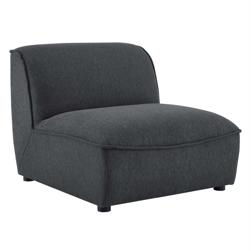 Modway Comprise Armless Chair, Charcoal Polyester