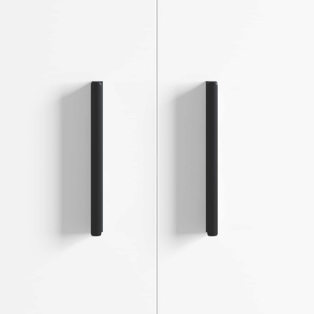 Vidaxl Handle Wall-Mounted Black Aluminium Furniture Cabinet D-Pull Storage
