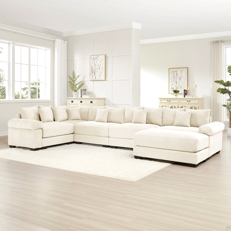 Canapé modulaire surdimensionné surdimensionné en nuage, canapé modulaire convertible, Crème