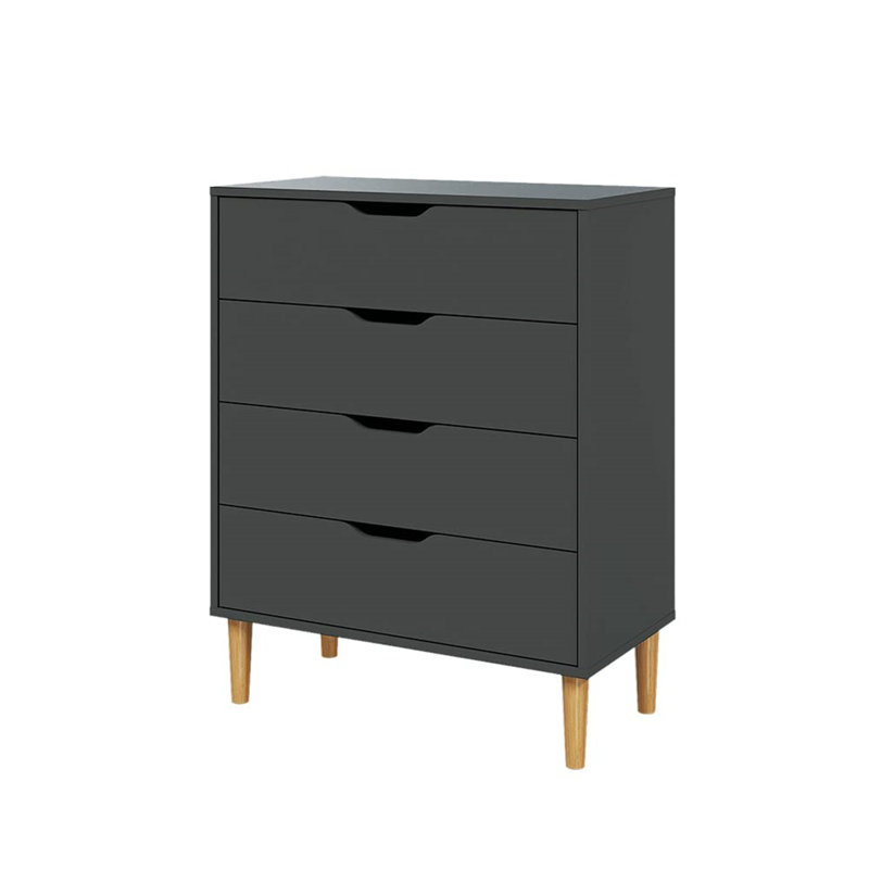Harmanveer 70cm W 4 - Drawer Chest of Drawers, Dark Grey