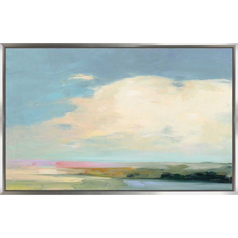 Horizon coloré II - Peinture, Cadre flottant argent, H 21,5 po x l 33,5 po x P 2 po