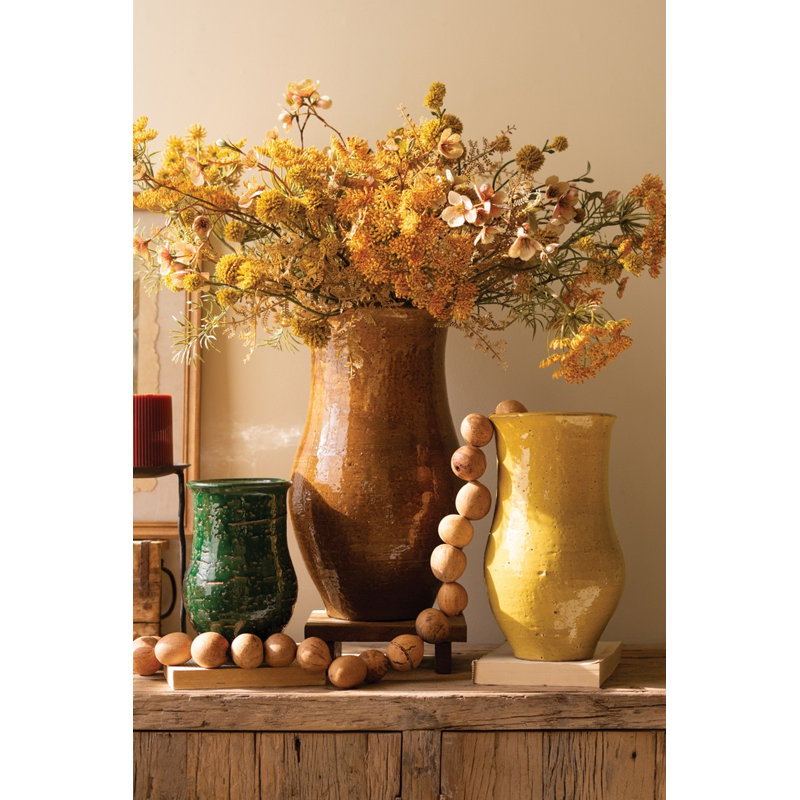  Ensemble de 3 vases de table décoratifs avec couleurs de terre assorties - H 16 po