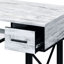 Bureau rectangulaire de style industriel avec plateau à clavier et rangement en blanc antique + tiroirs d'ordinateur noirs de style industriel, gris