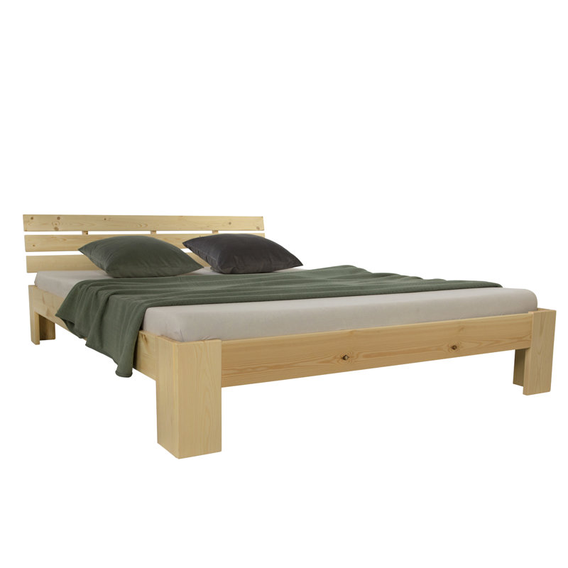 Mirielle Solid Wood Bed, 140 x 200 cm, Natural